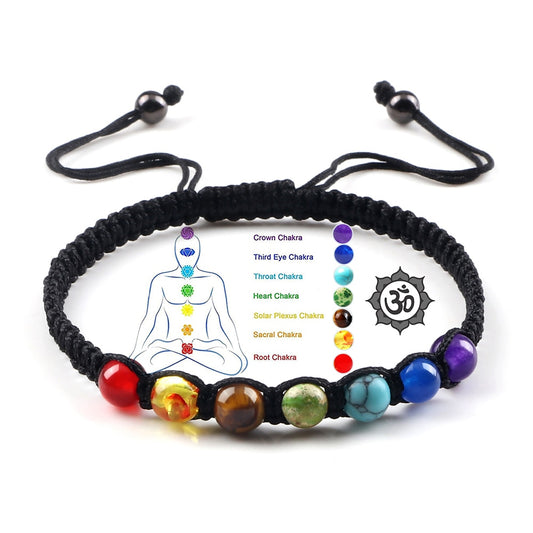 Bracelet 7 Chakra 6mm Pierre Naturelle