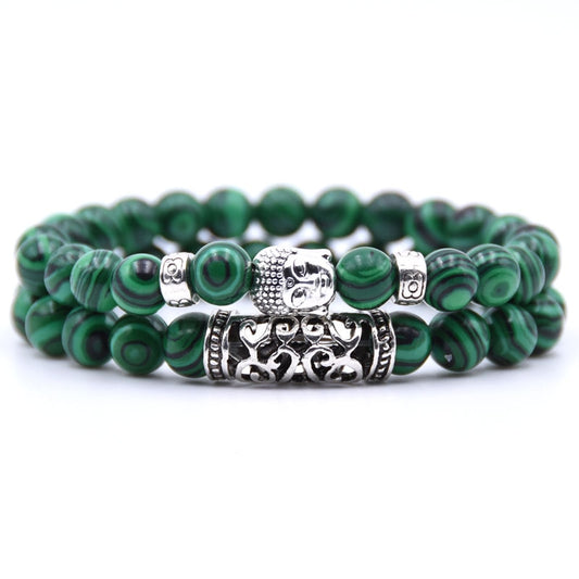 NCRORCN  Men Women Beads Bracelet Beaded Black Lava Stone Prayer Beads Buddha Bracelet sets for Women and Mens Pulseras