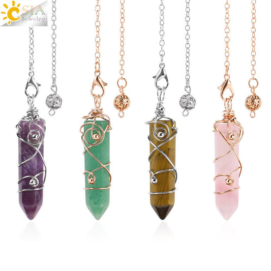 Pendentifs Pendules en Pierre Naturelle + Cuivre